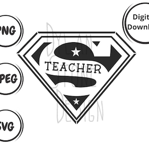 Super leraar - held leraar - SVG voor shirt - leraar shirt - digitale download - lesgeven is mijn superkracht - terug naar schoolleraar