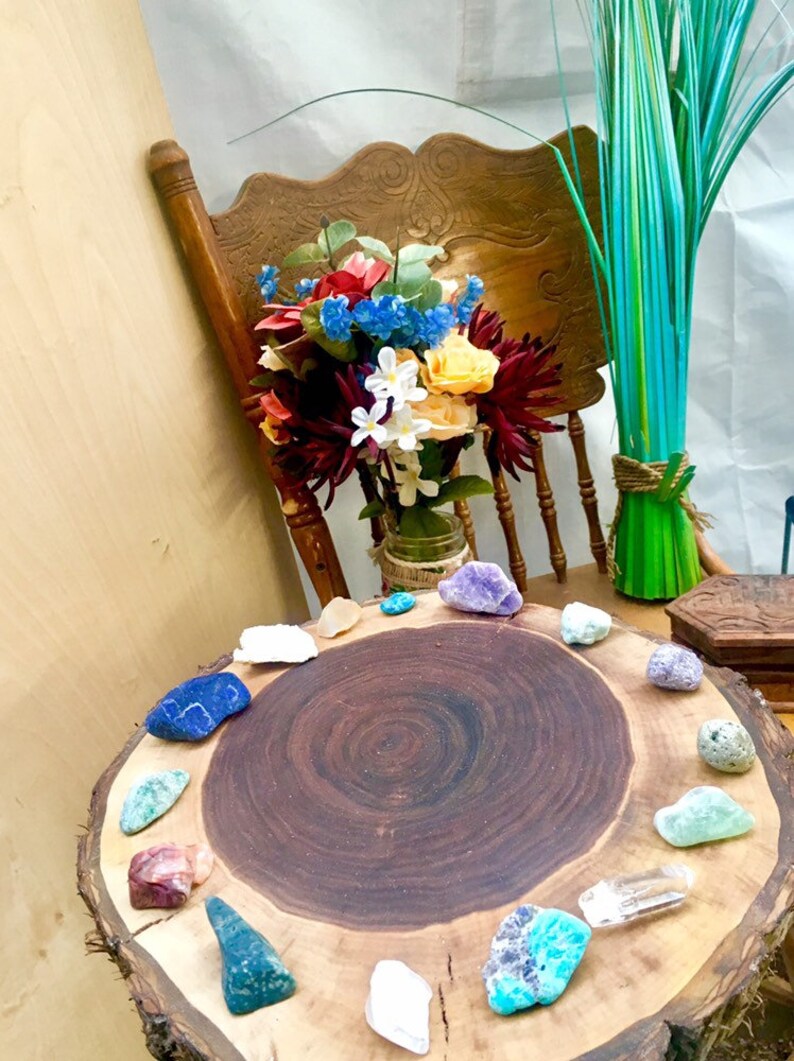 Wood Meditation Table Altar Set Up display Area for Home or Etsy