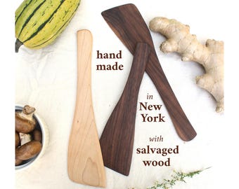 Flared Spatula - Handmade in the USA With Salvaged Wood - Left and Right Handed