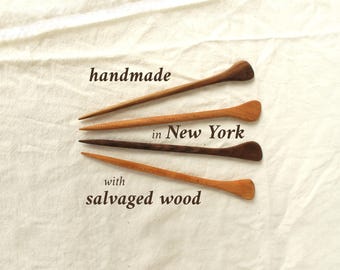 Tailor's Hair Pin or Scarf Pin - Accessory and Sewing tool in One - Handmade in the USA with Salvaged Wood