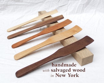 Curved or Angled American Spurtle (Wide) - Handmade in the USA With Salvaged Wood