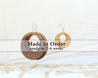 Hoop Earrings- Handmade in the USA with Salvaged Wood