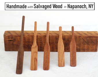 American Spurtle - Walnut, Oak & Sapele - Handmade With Salvaged Wood