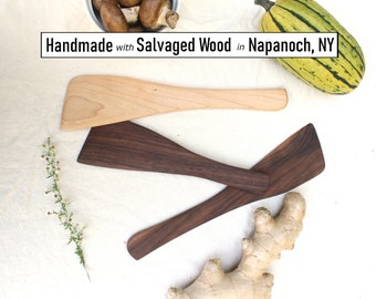 Wooden Spatula - Maple, Walnut & Cherry - Handmade With Salvaged Wood