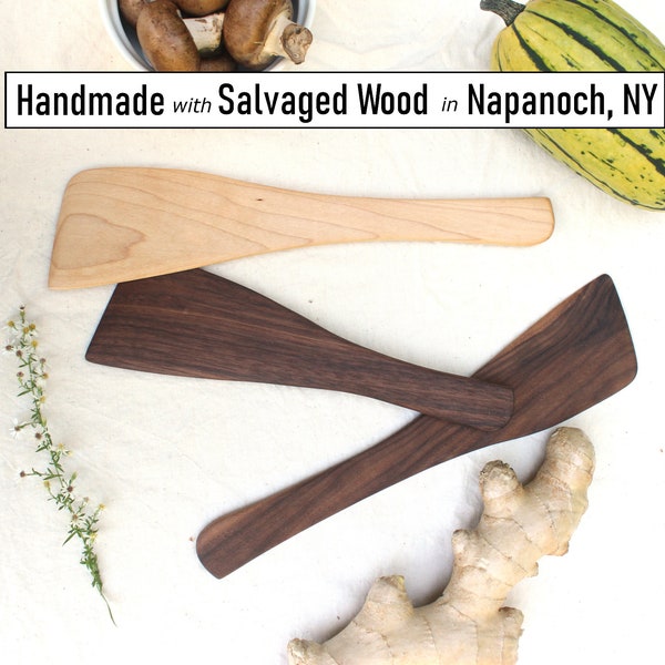 Wooden Spatula - Maple, Walnut & Cherry - Handmade With Salvaged Wood