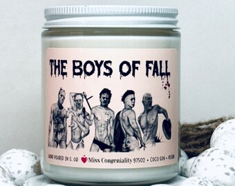 The Boys Of Fall | Funny Halloween Candle fall decor Scream Movie Scary Movie candle