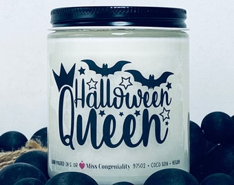 Halloween Queen | Spooky Season Lover | Halloween Candle | Gift for Best Friend | October Decor