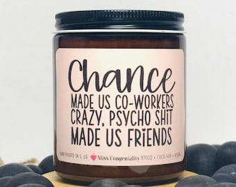 Funny Co-worker Gift: Chance Made Us Friends Soy Candle