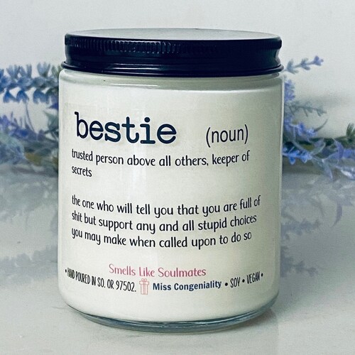 Bestie Definition Candle Best Friend Gift Best Friend Etsy