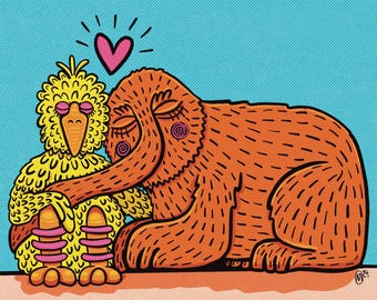 Sesame Street Friends Pop Art Print (8x8 Photo Paper