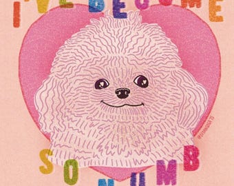 Lufy the Dog Art Print, Pink Heart Graphic (8x8)