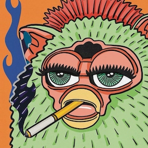 furby with cigarette Smoking Furby