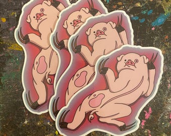 American Traditional Panther Tattoo Waddles  4” Vinyl Sticker