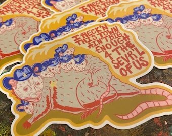 Cowboy Possum  4” Vinyl Sticker