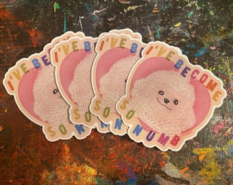 LUFY THE DOG 4EVER x I’ve Become So Numb 4” Vinyl Pink Heart Sticker