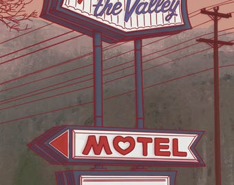 Heart of the Valley Motel 8x10 Digital Art Print