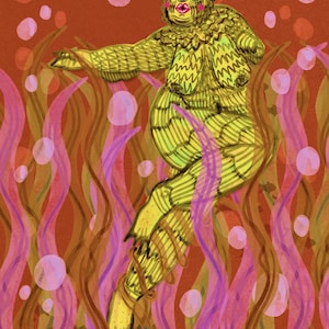 The Creature of the Black Lagoon 8x10 Digital Art Print