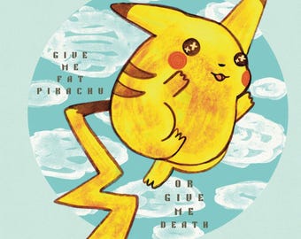 Fat Yellow Lightning Mouse Forever 8x10 Digital Art Print