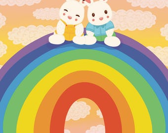 In Spite of Ourselves John Prine Calico Critters 8x8 Digital Art Print