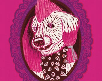 Elvira Mistress of the Dark Dog Gonk Portrait 8x10 Digital Art Print