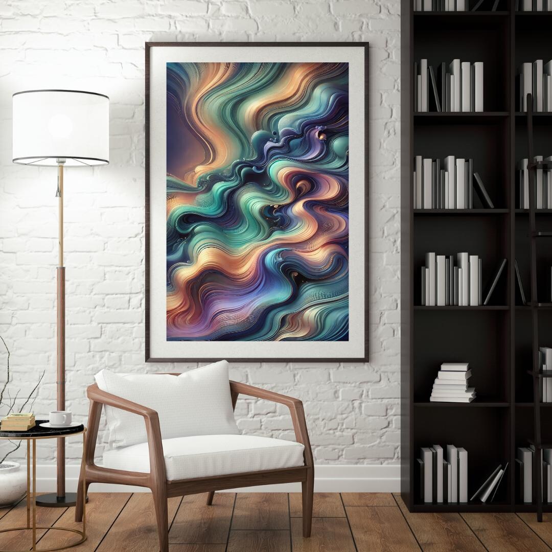 Fluid Abstract Digital Art Liquid Dreams Flow Print Modern Wall Decor ...