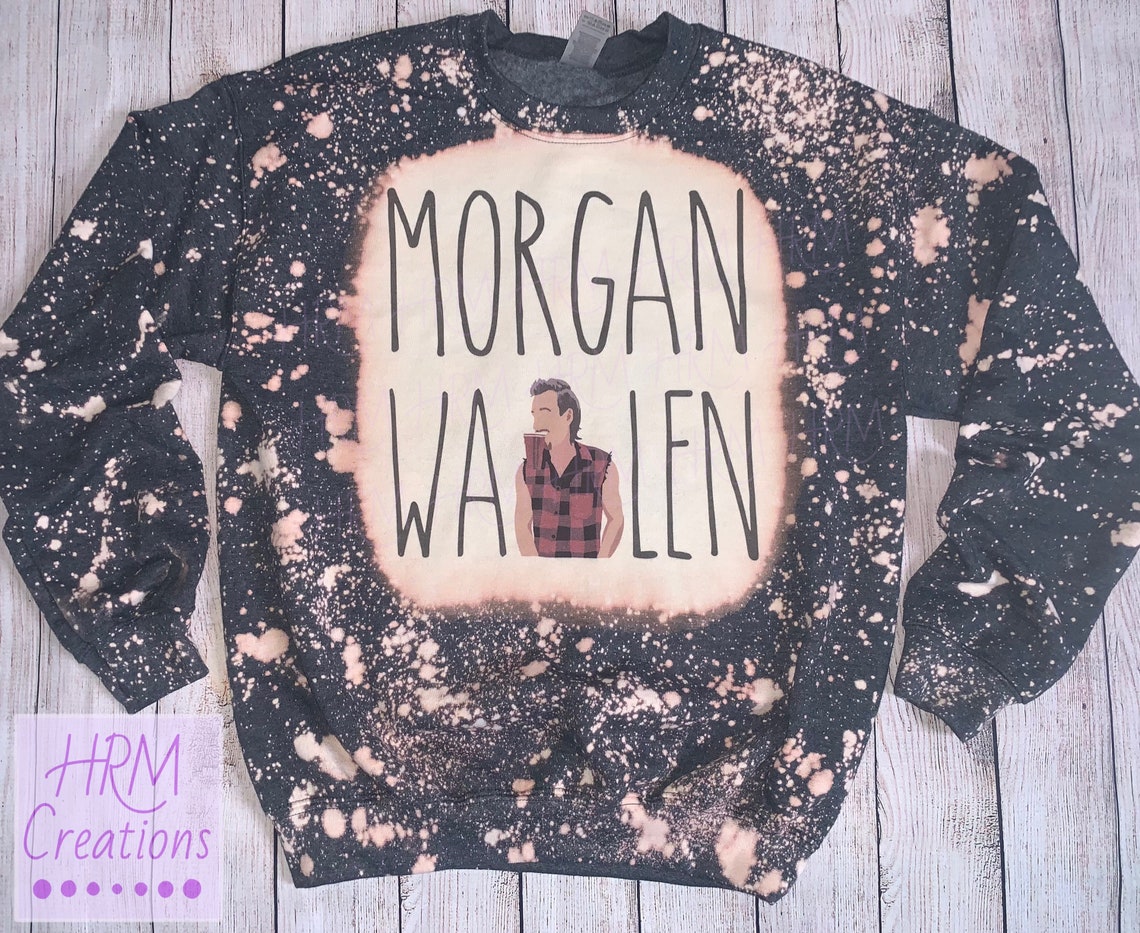 Wallen sweatshirt Crew Neck Country Bleached Etsy