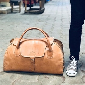 Duffle leren tas heren leren reistas handbagage handbagage handbagage leren bagage handbagage plantaardig volnerf gelooid koffer.