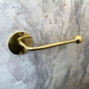 Toilet Paper Holder Brass , Handmade Unlacquered Brass Toilet Paper Holder, Wall mounted Brass Paper Roll Holder for Bathroom