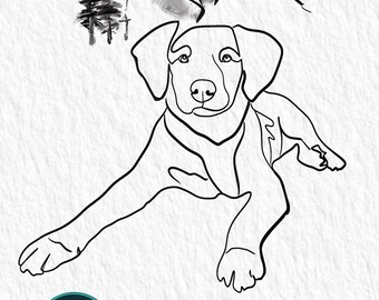 Custom One Trace Pet Portrait