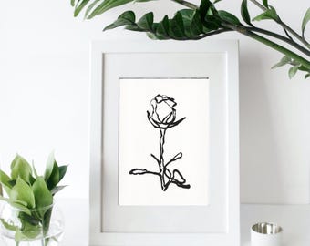 Rose one trace painting
