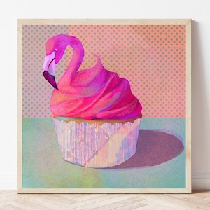Flamingo Deluxe Square Canvas Wall Art Colorful art Wall  Decor Home Decoration wall print