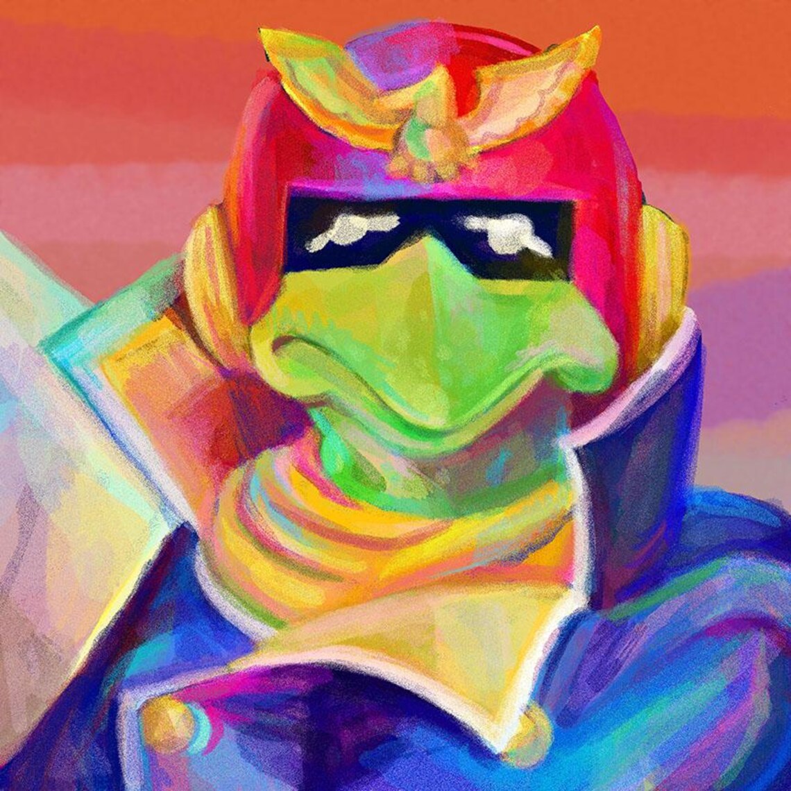 Kermit as Captain Falcon From F-zero Art Print and Canvas for Funny Fan ...