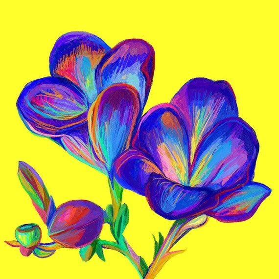 Freesia Flower, Square Art Print - Etsy