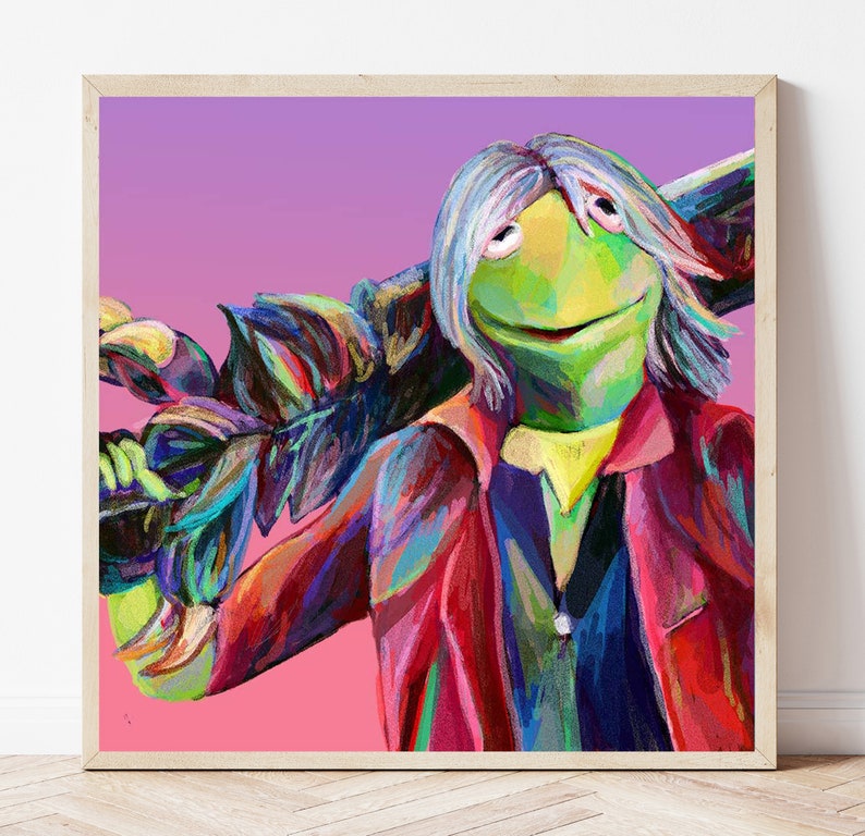 Kermit Rough Rider Game Kermit as Dante From Devil May Cry Art Print and Canvas for Funny Fan ...