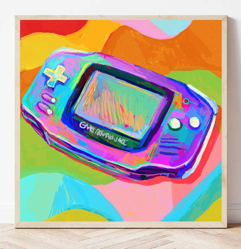 Retro Gameboy Design Retro Gameboy Advance Art Print, Gamer Gift, Game Room Decor - Etsy