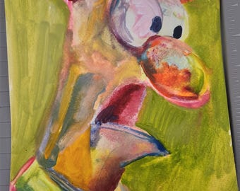 Beeker from The Muppets Original Ink and Gouache Painting