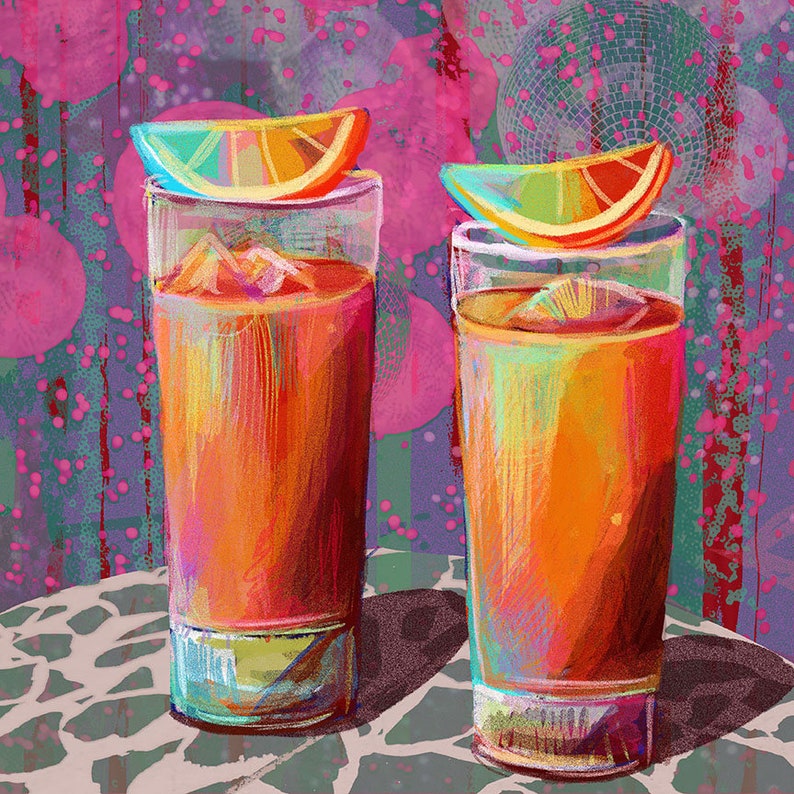 Fresh Orange Juice Art Print Etsy