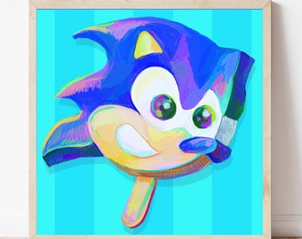 Sonic and Shadow the Hedgehog Wall Art Print, Gift for Sonic Fans, Streamer Wall Art, Game Room Decor