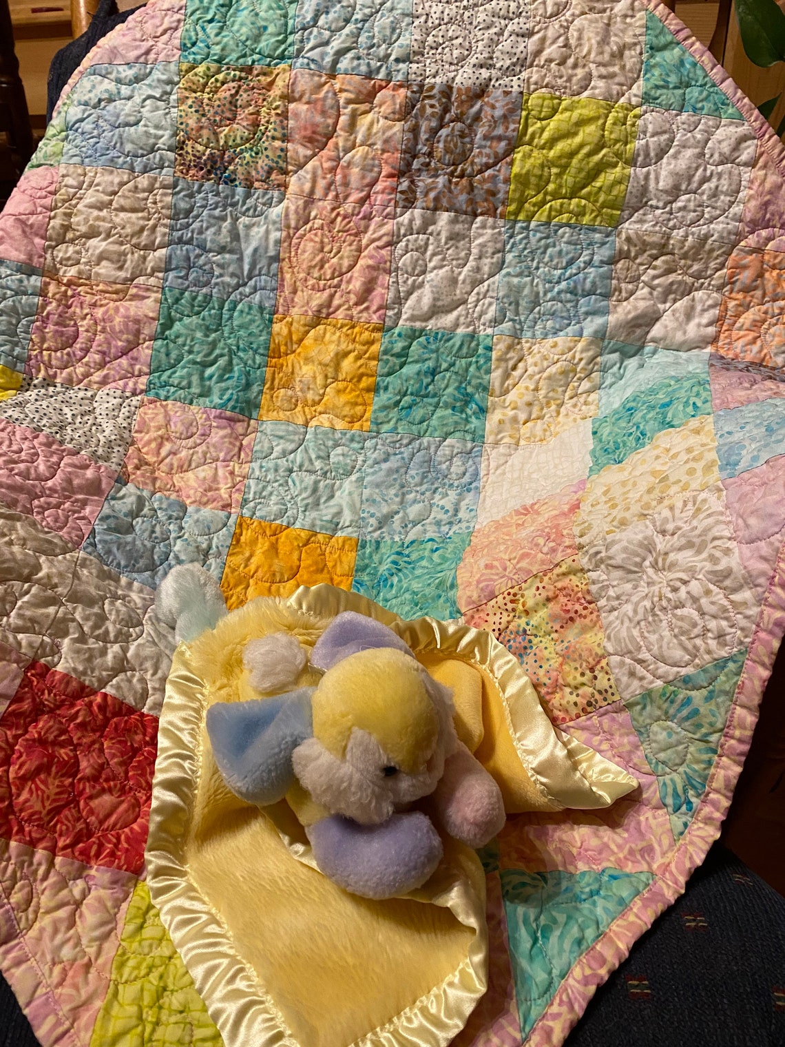 Pastel Flutter quilt Homemade Quilt Baby gift Quilted Etsy