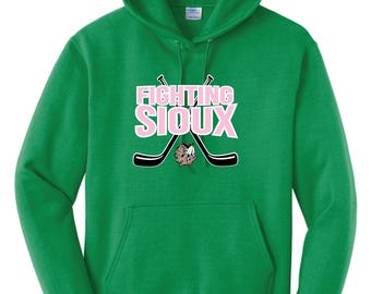 Hoodie Fighting Sioux Hockey Sweatshirt Pink - "Officially Licensed"