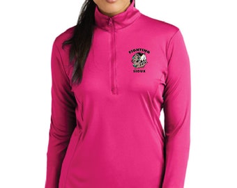 Fighting Sioux - Ladies Fit Quarter Zip Pullover "Officially Licensed to sell" FREE SHIPPING