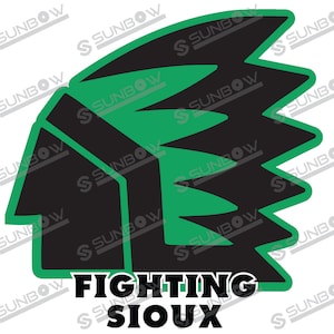 Colored Fighting Sioux Vinyl Sticker - Officially Licensed