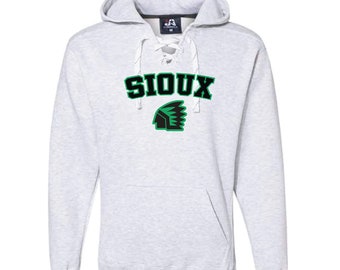 Fighting Sioux Black & Green GEO Sport Lace Hoodie - "Officially License"
