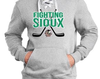 Fighting Sioux Hockey Sport Lace Green - "Officially License"