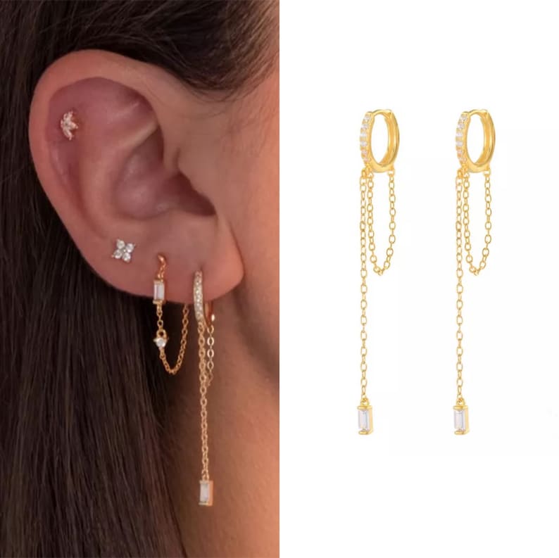 huggie chain earring