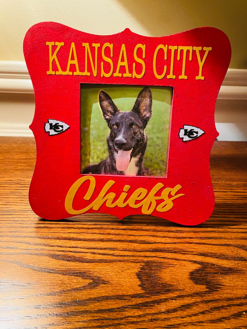 Kc Frame Photo Frames Kansas City Chiefs Wooden Picture Frame. No Glass. - Etsy