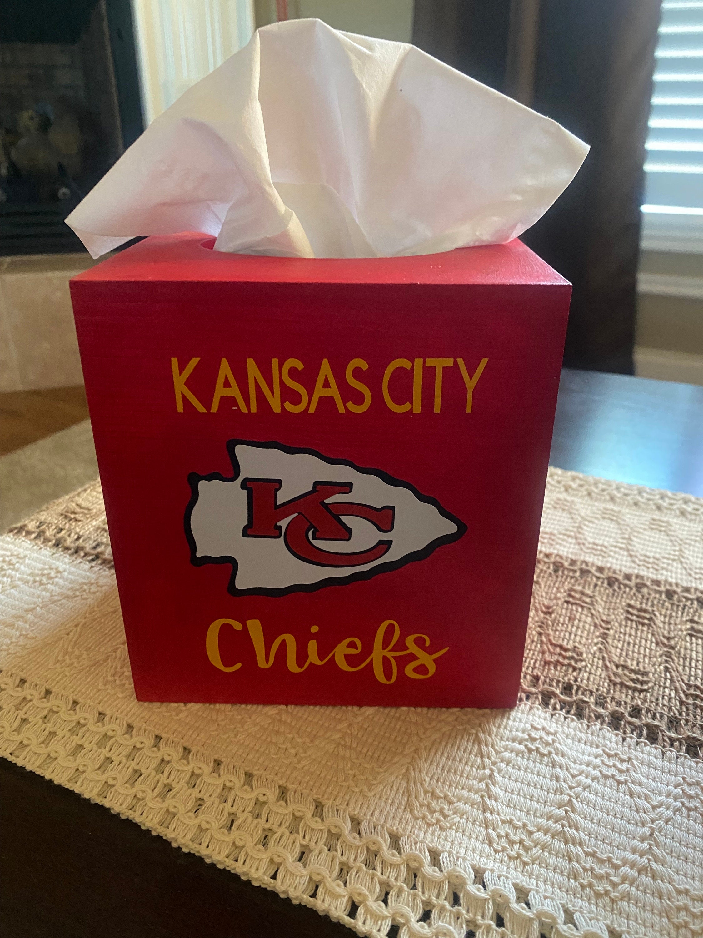 Kansas City Chiefs - Tissue Box Cover - Man Cave Gift - Fathers