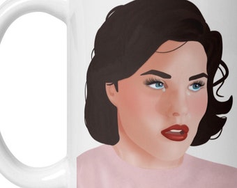 Taza inspirada en Twin Peaks / Ilustración de Audrey Horne / Cita del agente Dale Cooper / Café y té