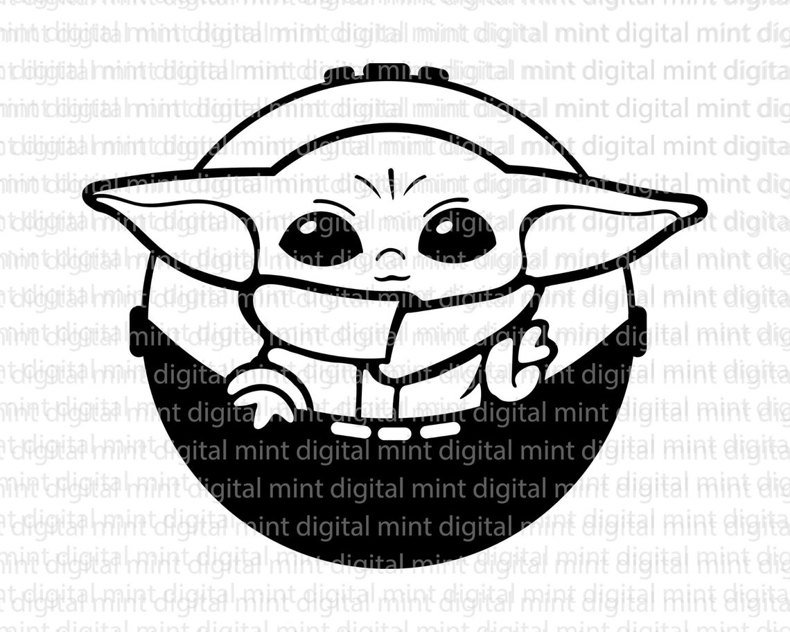 Baby Yoda SVG Baby Yoda in Carrier Clipart Svg Png Cut Etsy New Zealand