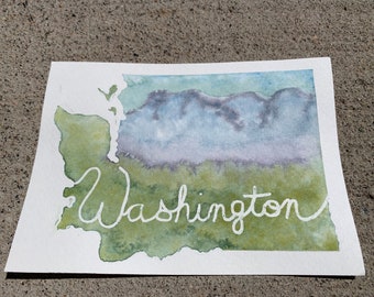Watercolor State Paintings-Washington